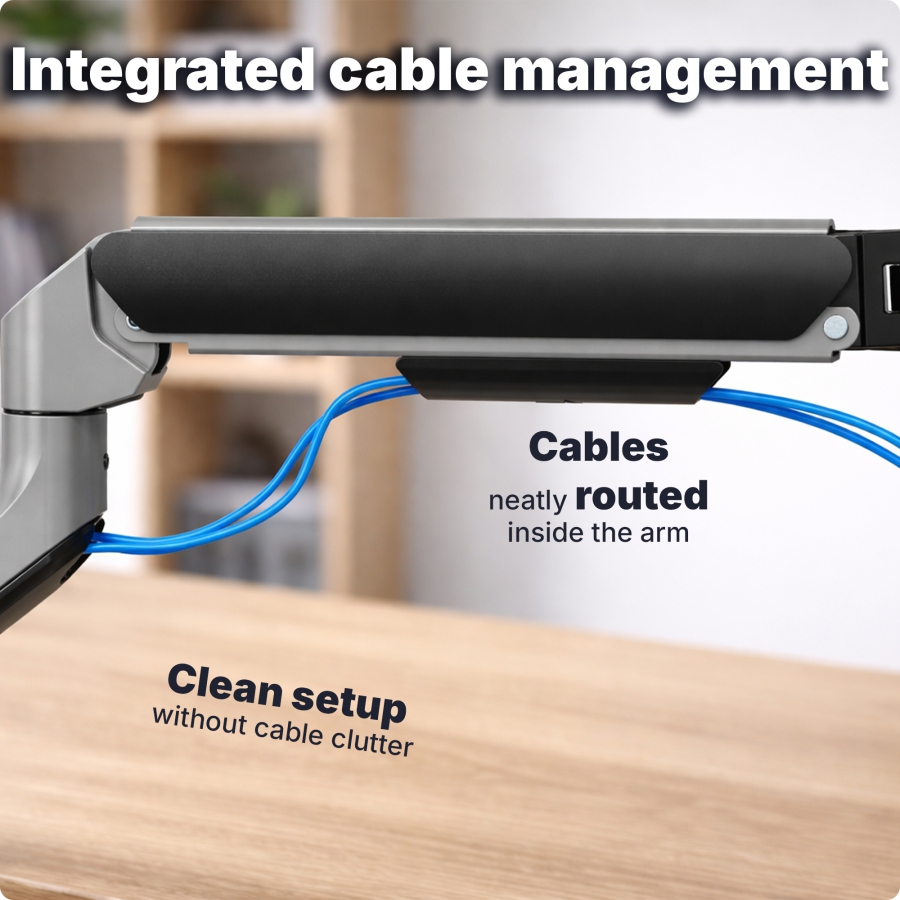 3IDEE Flexi-Lite Single Monitorarm - 1 Monitor - [13-32" / hasta 9kg] - ajuste de altura continuo